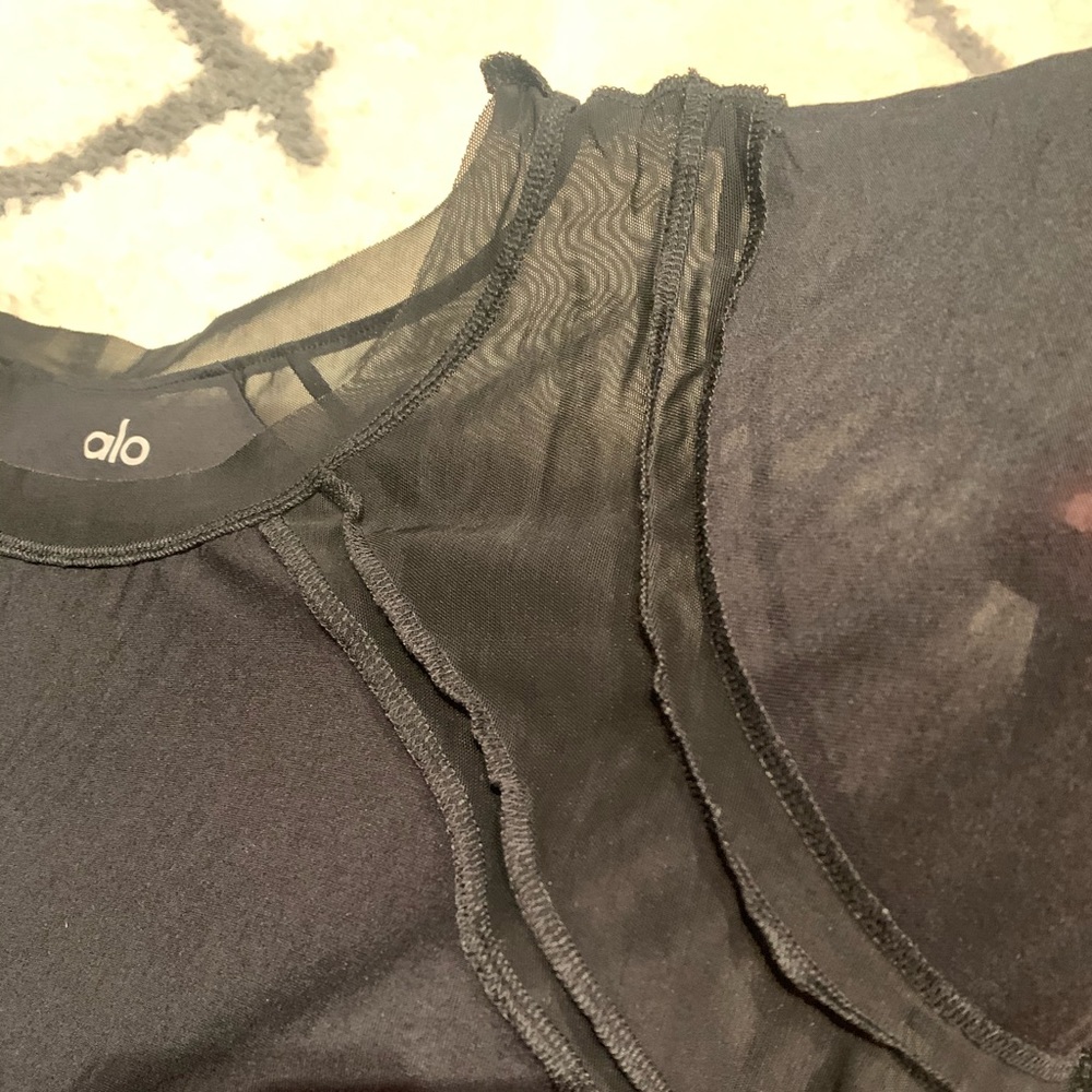 Alo black mesh top